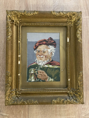 Cross-stitch Old man with a mug